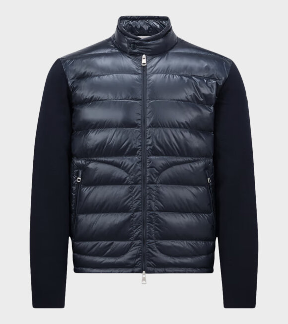 Moncler - Padded Wool Zip-up Cardigan Blue