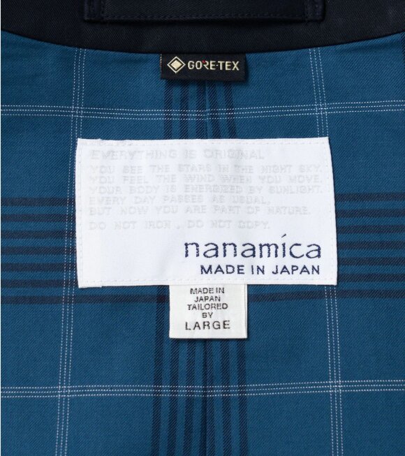 Nanamica - 2L Cotton Gore-tex Balmacaan Coat Navy