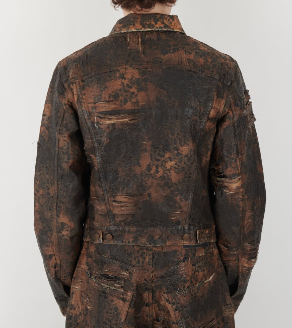 Acne Studios - Distressed Monogram Denim Jacket Brown