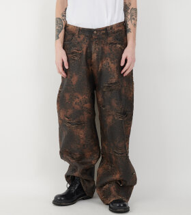 2023 Distressed Super Baggy Fit Jeans Brown