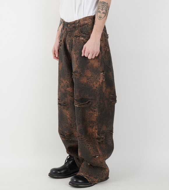 Acne Studios - 2023 Distressed Super Baggy Fit Jeans Brown