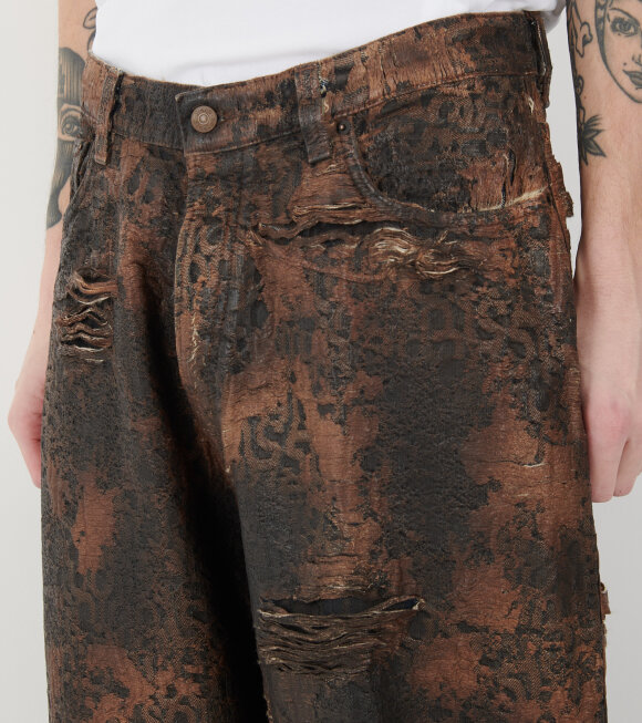 Acne Studios - 2023 Distressed Super Baggy Fit Jeans Brown