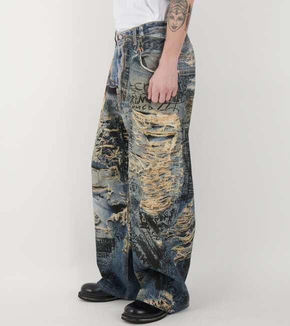 Acne Studios - 2023 Super Baggy Fit Jeans Mid Blue