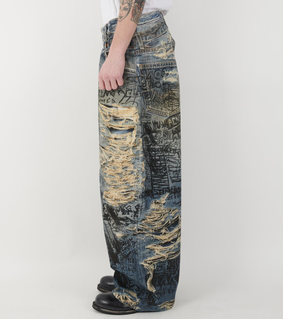 Acne Studios - 2023 Super Baggy Fit Jeans Mid Blue