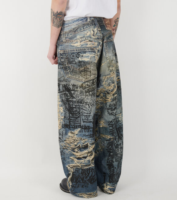 Acne Studios - 2023 Super Baggy Fit Jeans Mid Blue