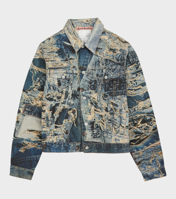 Acne Studios - Printed Denim Jacket Mid Blue