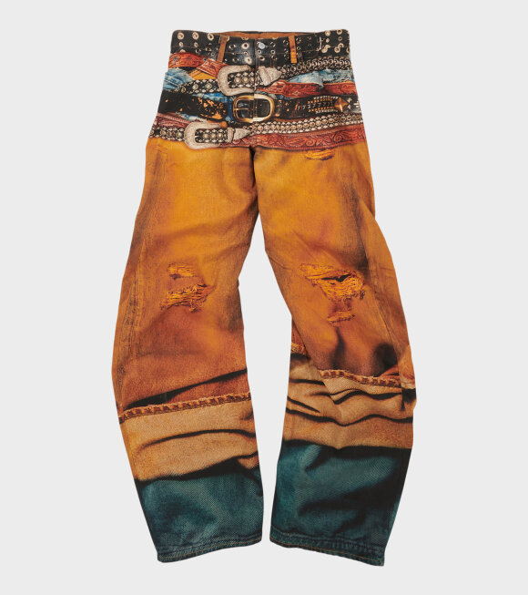 Acne Studios - Printed Loose Fit Jeans Rust Orange