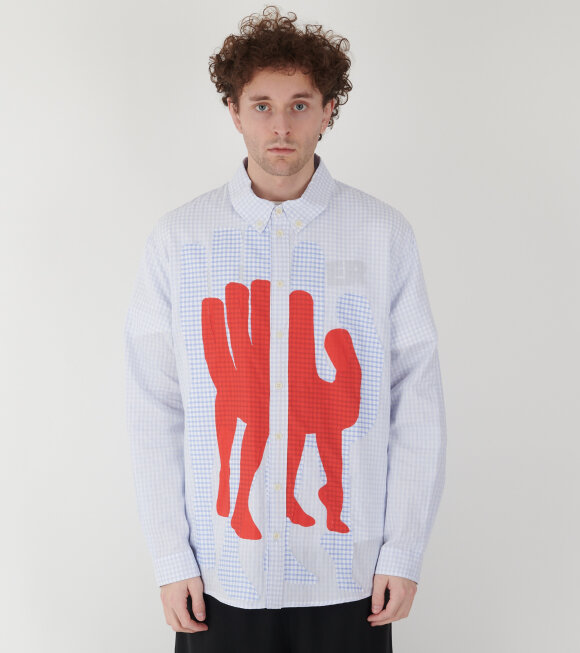 Henrik Vibskov - Block Shirt White Blue Grid