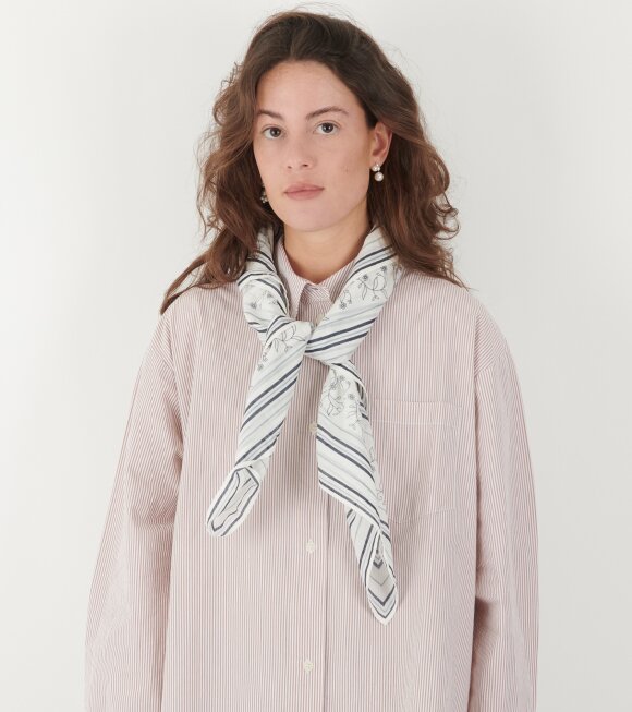 Skall Studio - Large Classic Scarf Light Cream/Blue