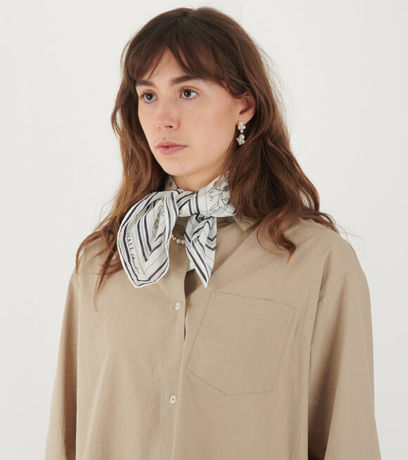 Skall Studio - Classic Scarf Light Cream/Blue