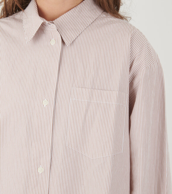 Skall Studio - Edgar Shirt Warm Beige/White Stripe