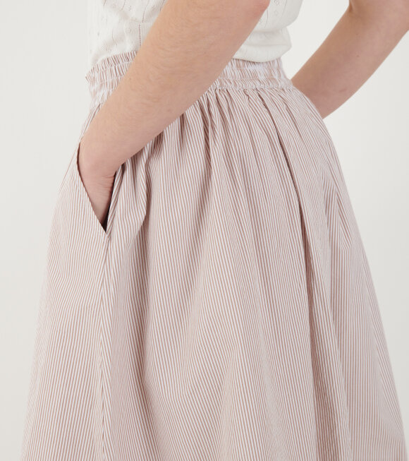 Skall Studio - Ginny Skirt Warm Beige/White Stripe