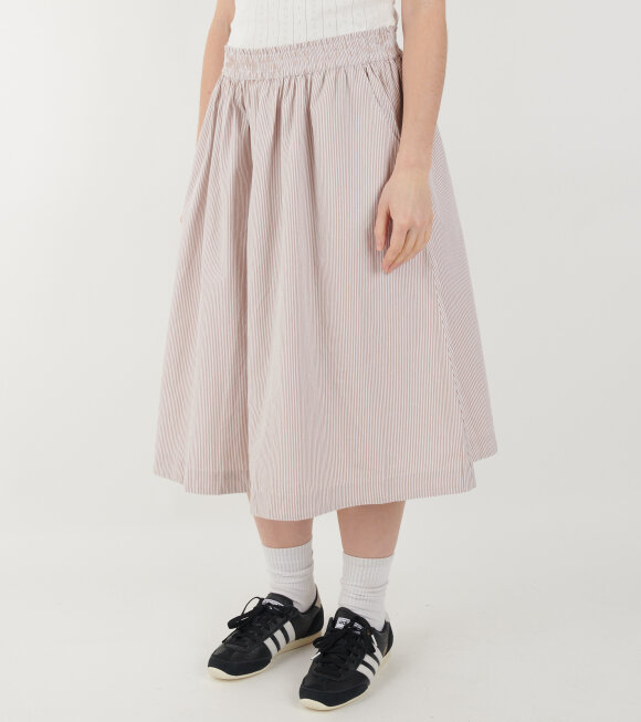 Skall Studio - Ginny Skirt Warm Beige/White Stripe