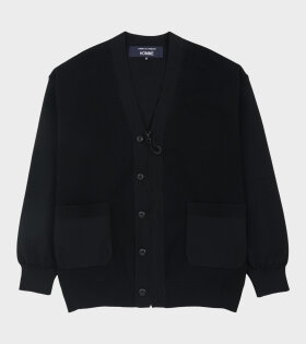 Zip Button Cardigan Black