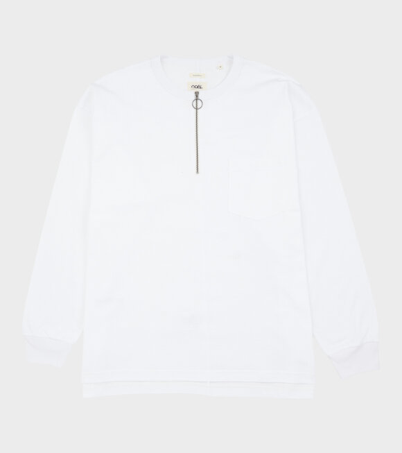 Nanamica - Half Zip L/S Tee White