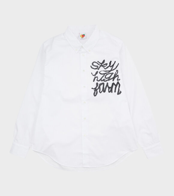 Sky High Farm - Overprint Button Down Shirt White