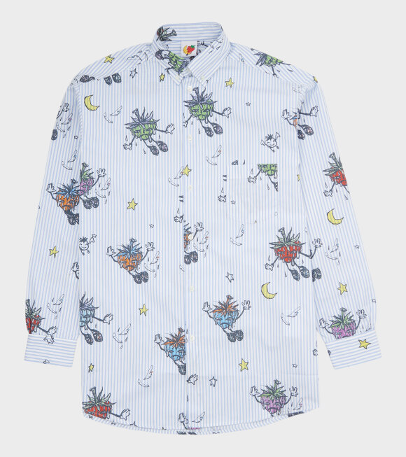 Sky High Farm - Strawbabies Button Down Shirt Blue/White