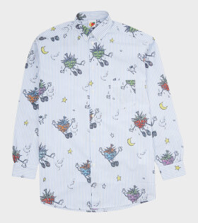 Strawbabies Button Down Shirt Blue/White