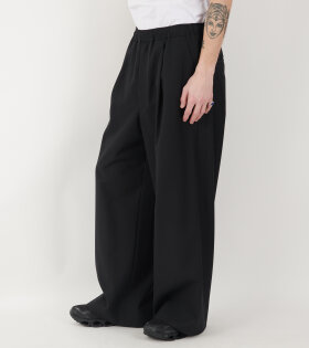 Wide Wool Pants Black