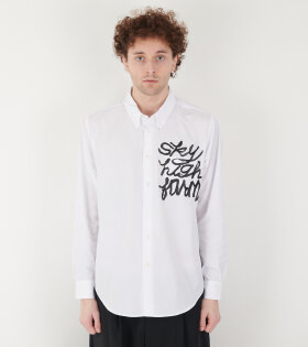 Overprint Button Down Shirt White