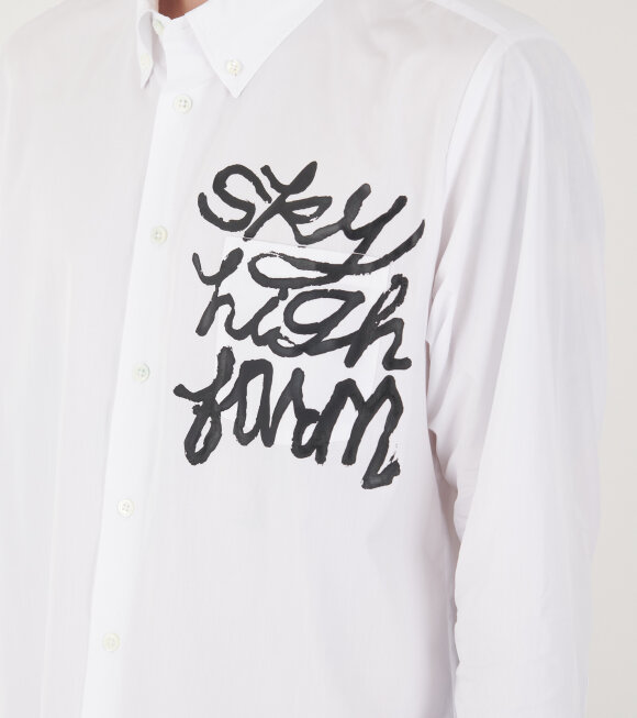 Sky High Farm - Overprint Button Down Shirt White