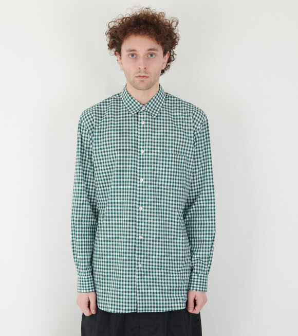 Comme des Garcons Shirt - Checkered Shirt Dark Green/White