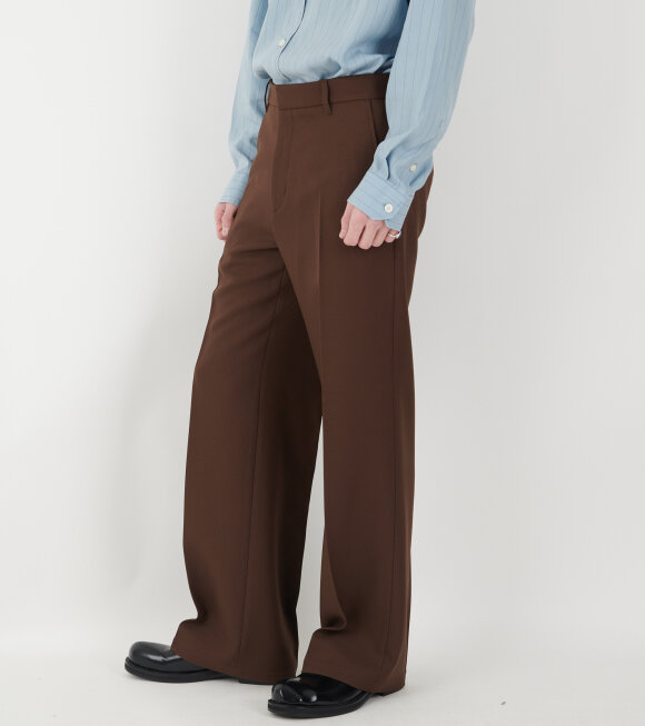 Stockholm (Surfboard) Club - Sune Tailored Bootcut Trousers Brown