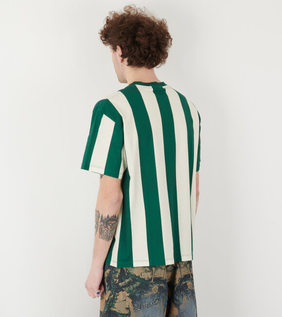 Stockholm (Surfboard) Club - Striped Boxy T-shirt Green/Off-white