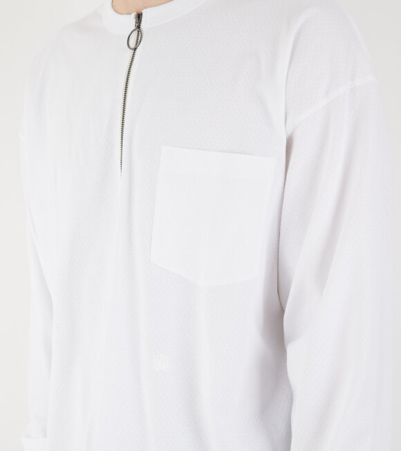 Nanamica - Half Zip L/S Tee White