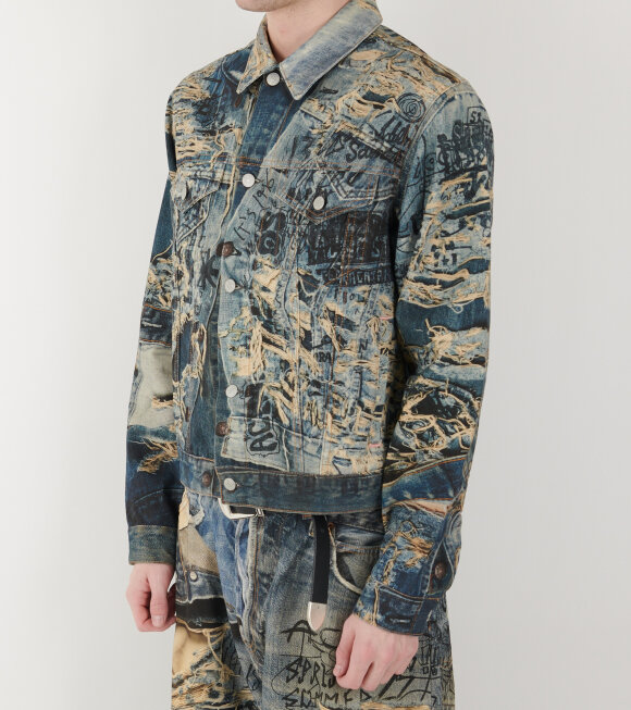 Acne Studios - Printed Denim Jacket Mid Blue