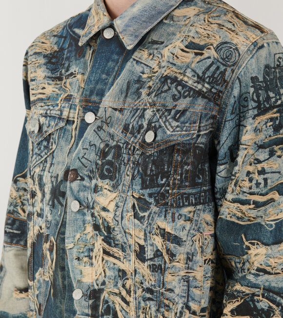 Acne Studios - Printed Denim Jacket Mid Blue