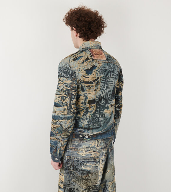 Acne Studios - Printed Denim Jacket Mid Blue