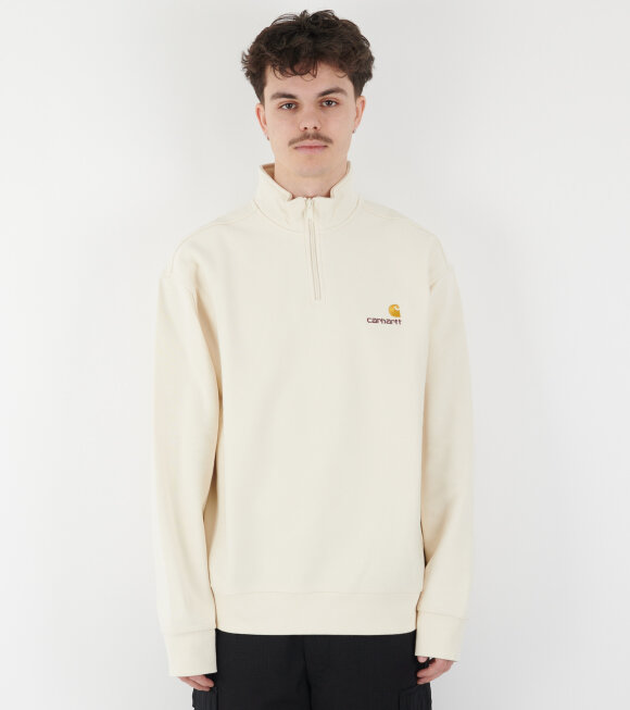 Carhartt WIP - Half Zip American Script Sweatshirt Natural