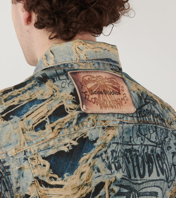 Acne Studios - Printed Denim Jacket Mid Blue