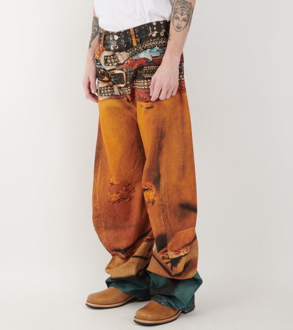 Acne Studios - Printed Loose Fit Jeans Rust Orange