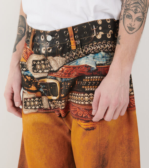 Acne Studios - Printed Loose Fit Jeans Rust Orange