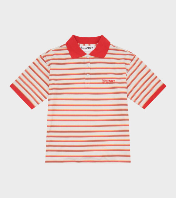 OperaSPORT - Luna Unisex Polo T-shirt Red/Orange Stripe