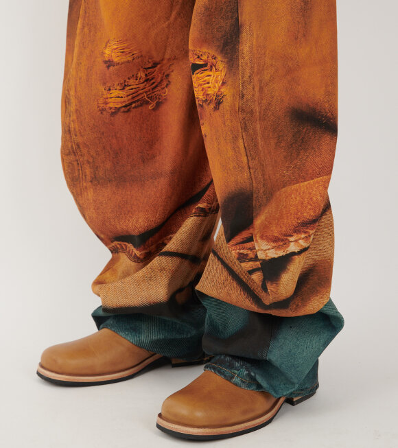 Acne Studios - Printed Loose Fit Jeans Rust Orange