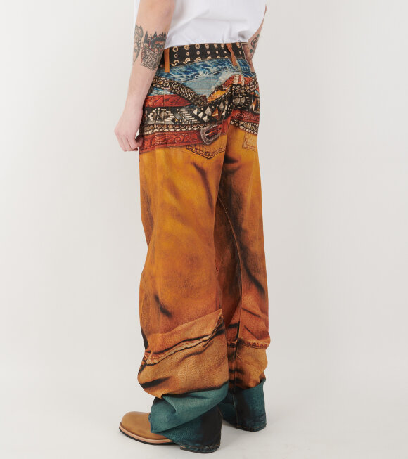 Acne Studios - Printed Loose Fit Jeans Rust Orange