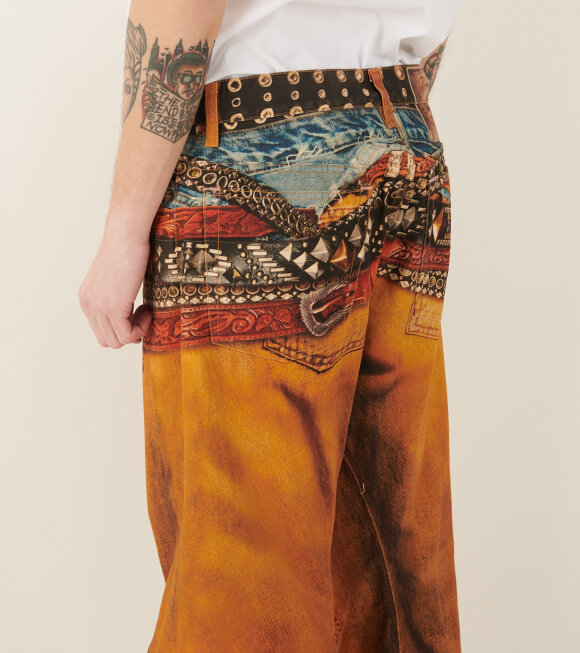 Acne Studios - Printed Loose Fit Jeans Rust Orange