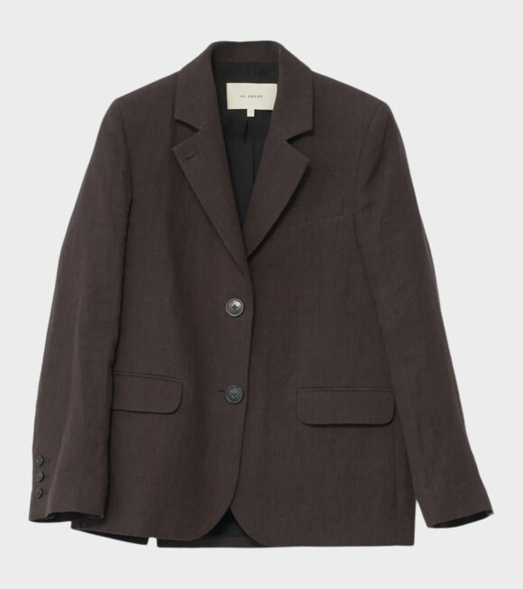 AF Agger - Linen Straight Blazer Dark Brown