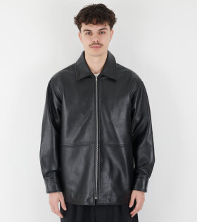 Leather Zip Shirt Black