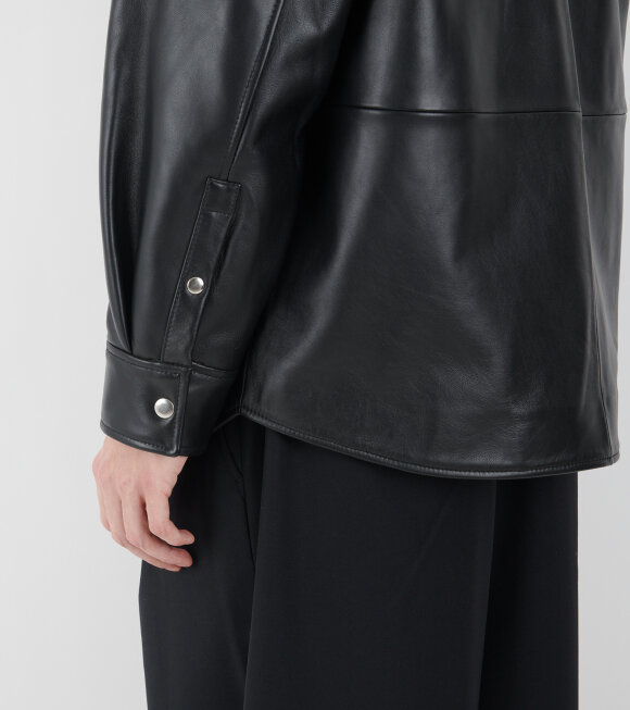 Sunflower - Leather Zip Shirt Black