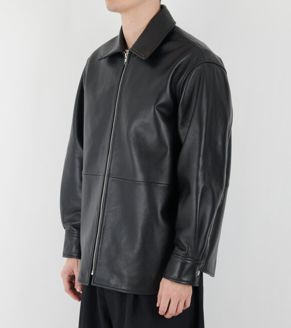 Sunflower - Leather Zip Shirt Black