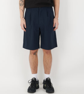 Alphadry Double Pleats Shorts Navy