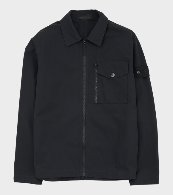 Stone Island - Ghost Cotton Zip Overshirt Black