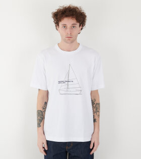 Holger Boat Print T-shirt White