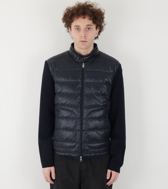 Moncler - Padded Wool Zip-up Cardigan Blue