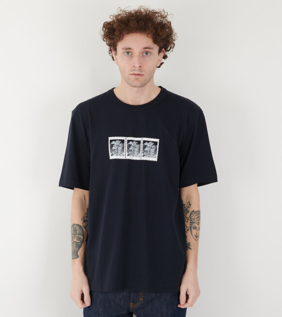 Norse Projects - Holger Post Stamp Print T-shirt Dark Navy