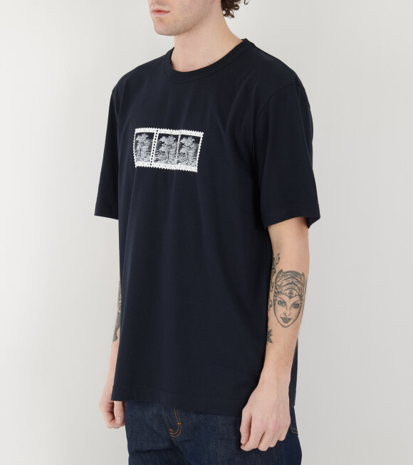 Norse Projects - Holger Post Stamp Print T-shirt Dark Navy